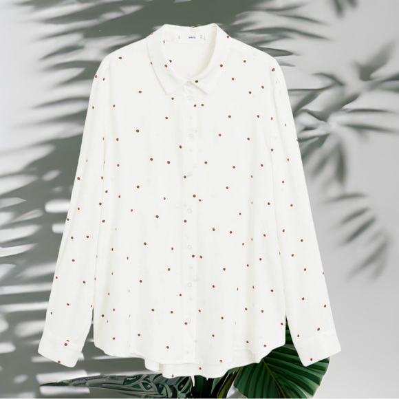 Embroidered polka dot blouse-Mango - Picture 3 of 7